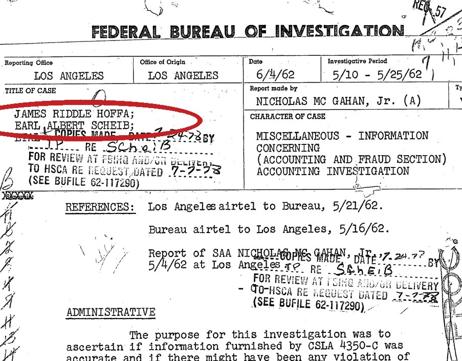 Federal investigator document — JFK Investigation