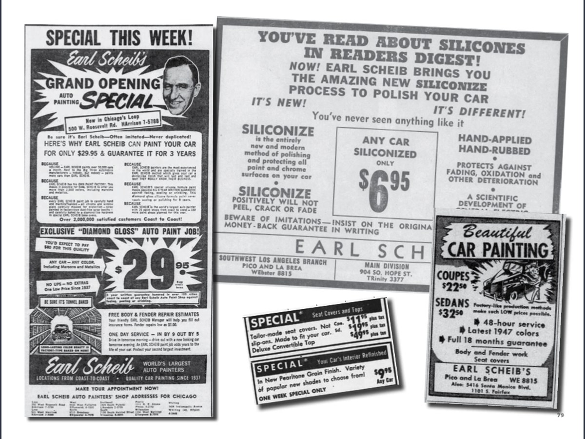 Vintage Earl Scheib newspaper advertisements — right book page