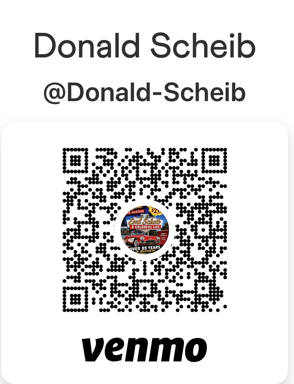 Venmo QR code for Donald Scheib, @Donald-Scheib